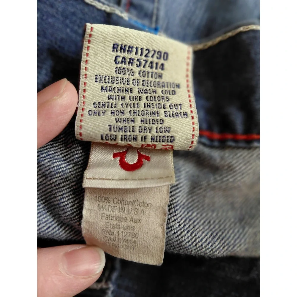 True Religion Straight Leg Jeans Mens Dark Wash Denim‎ Size 38